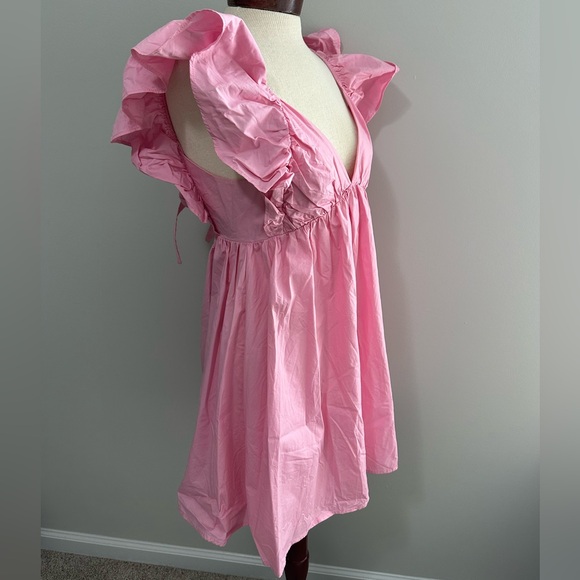 Pink Ruffle Sleeve Dress - Picture 5 of 7